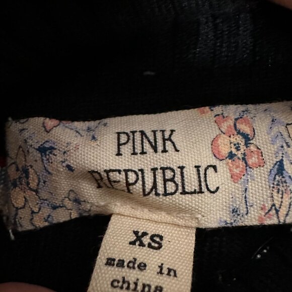 Pink Republic Size XS Black Red Striped Turtleneck Sweater - Picture 3 of 5